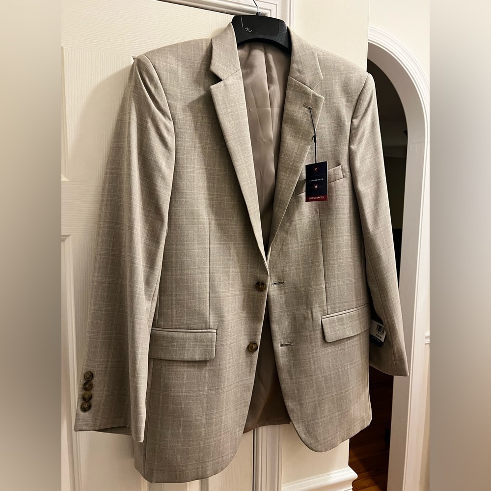 Saddlebred Men’s Sport Coat Suit Separate - 40 Long-Taupe